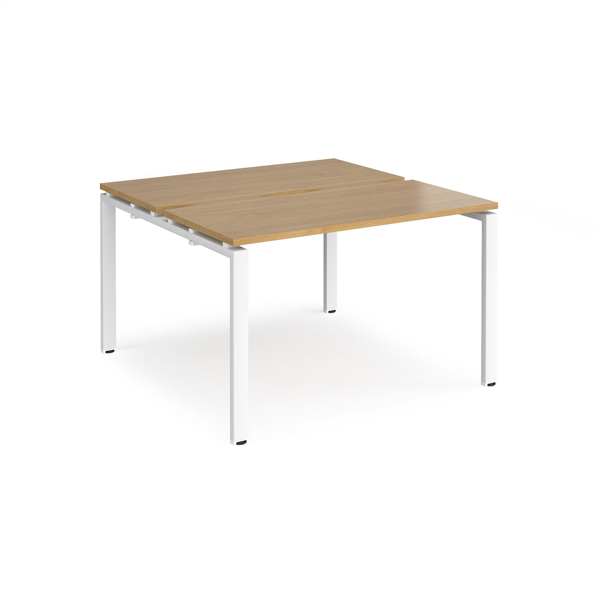 Adapt back to back desks 1200mm x 1200mm - white frame, Oak Top - view 1
