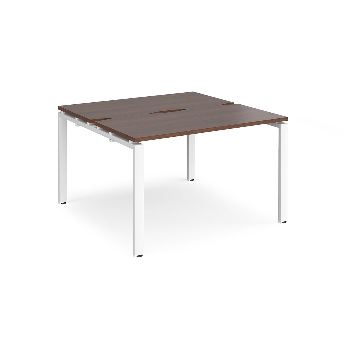 Adapt back to back desks 1200mm x 1200mm - white frame, Walnut top - view 1