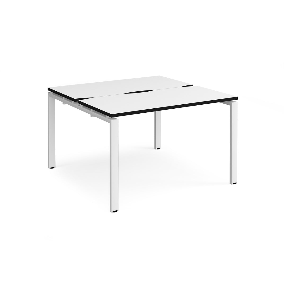 Adapt back to back desks 1200mm x 1200mm - white frame, White Top, black edge - view 1