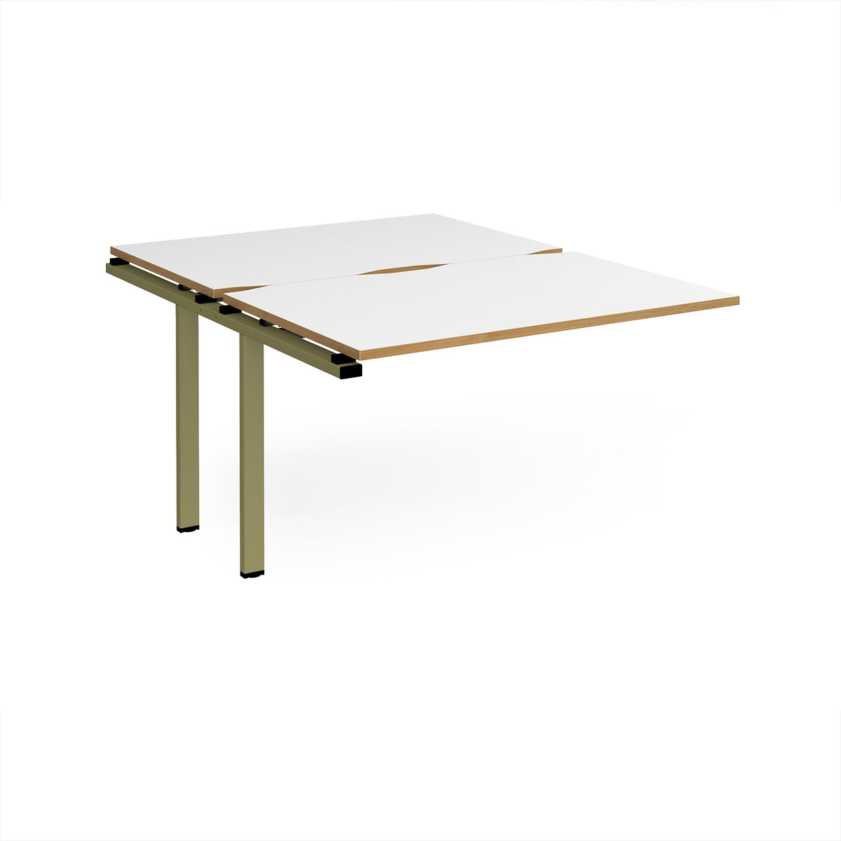 Adapt add on unit single 1200mm x 1600mm - green frame, White Top, oak edge - view 1