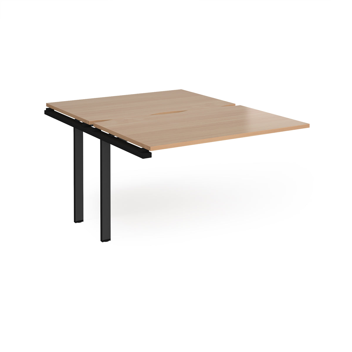 Adapt add on unit single 1200mm x 1600mm - black frame, Beech top - view 1