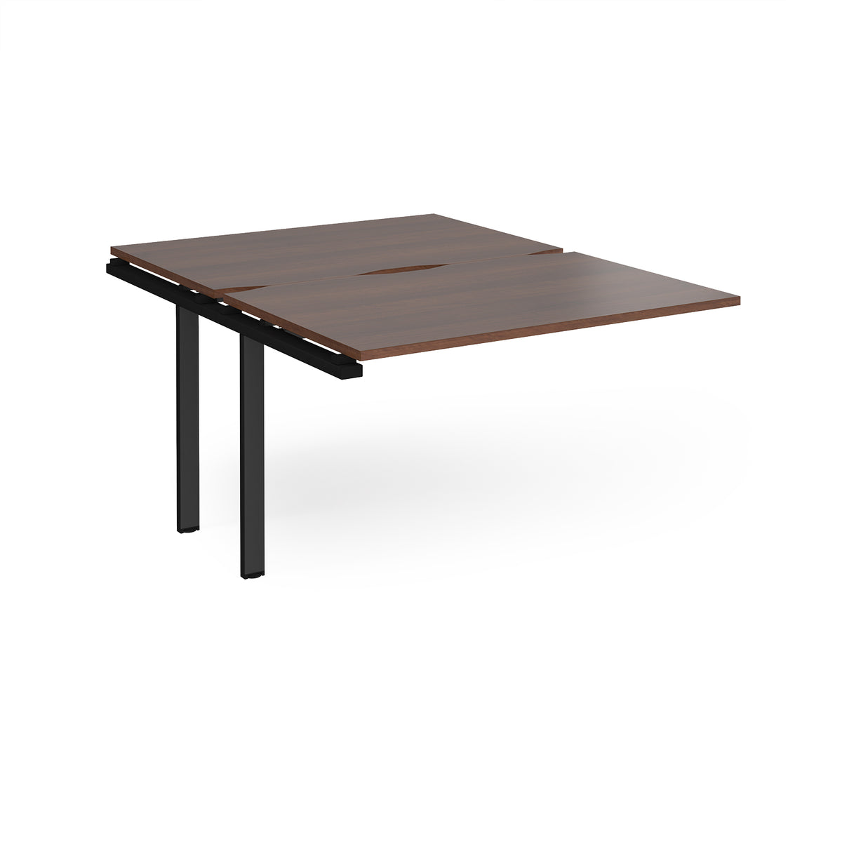 Adapt add on unit single 1200mm x 1600mm - black frame, Walnut top - view 1