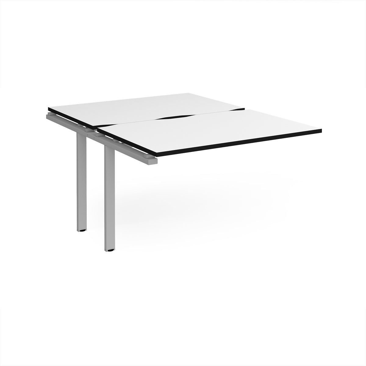 Adapt add on unit single 1200mm x 1600mm - silver frame, White Top, black edge - view 1