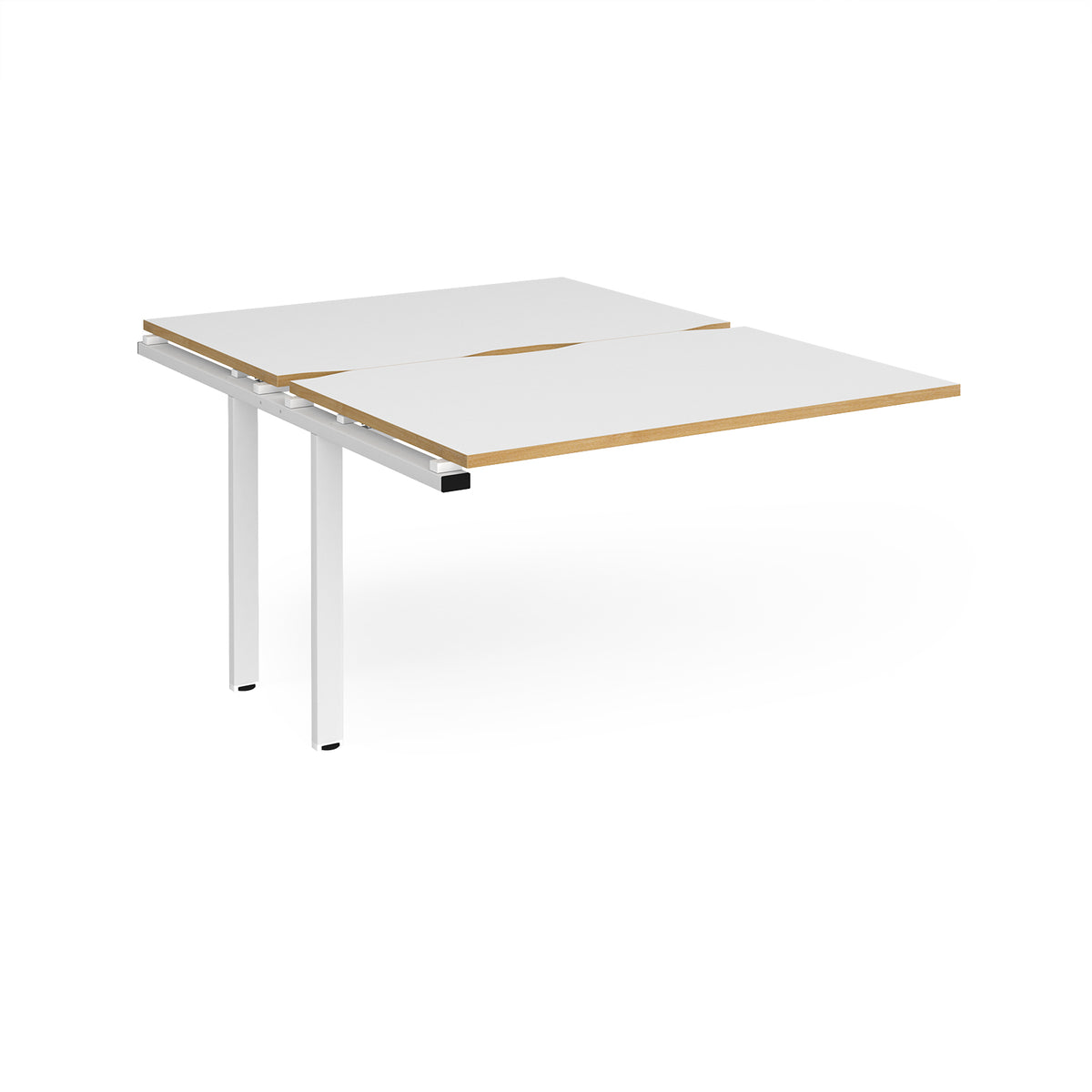 Adapt add on unit single 1200mm x 1600mm - white frame, White Top with oak edging - view 1