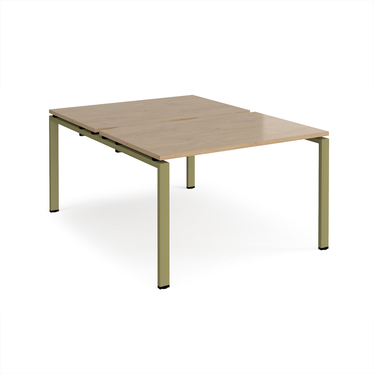 Adapt back to back desks 1200mm x 1600mm - green frame, Kendal Oak Top - view 1