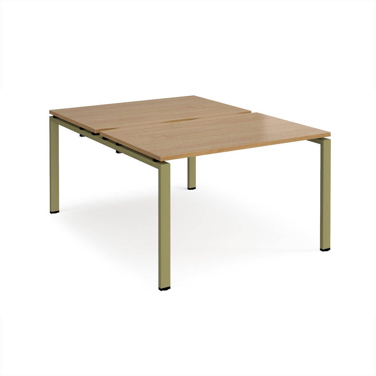 Adapt back to back desks 1200mm x 1600mm - green frame, Oak Top - view 1