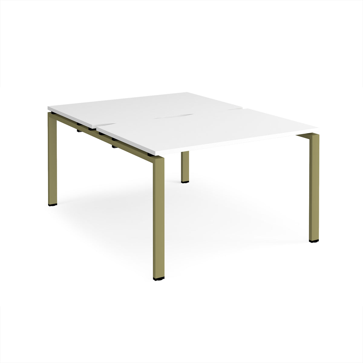 Adapt back to back desks 1200mm x 1600mm - green frame, White Top - view 1