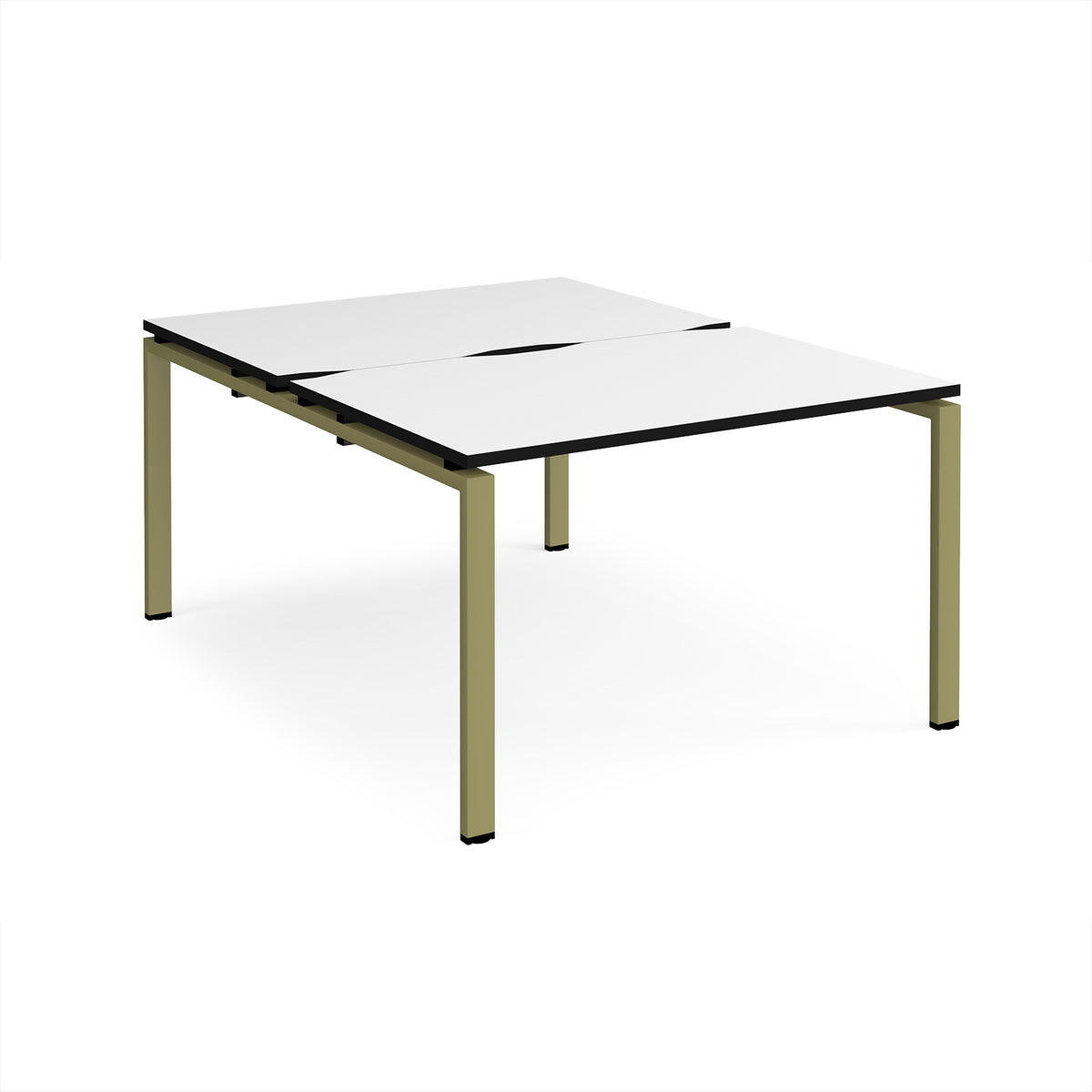 Adapt back to back desks 1200mm x 1600mm - green frame, White Top, black edge - view 1