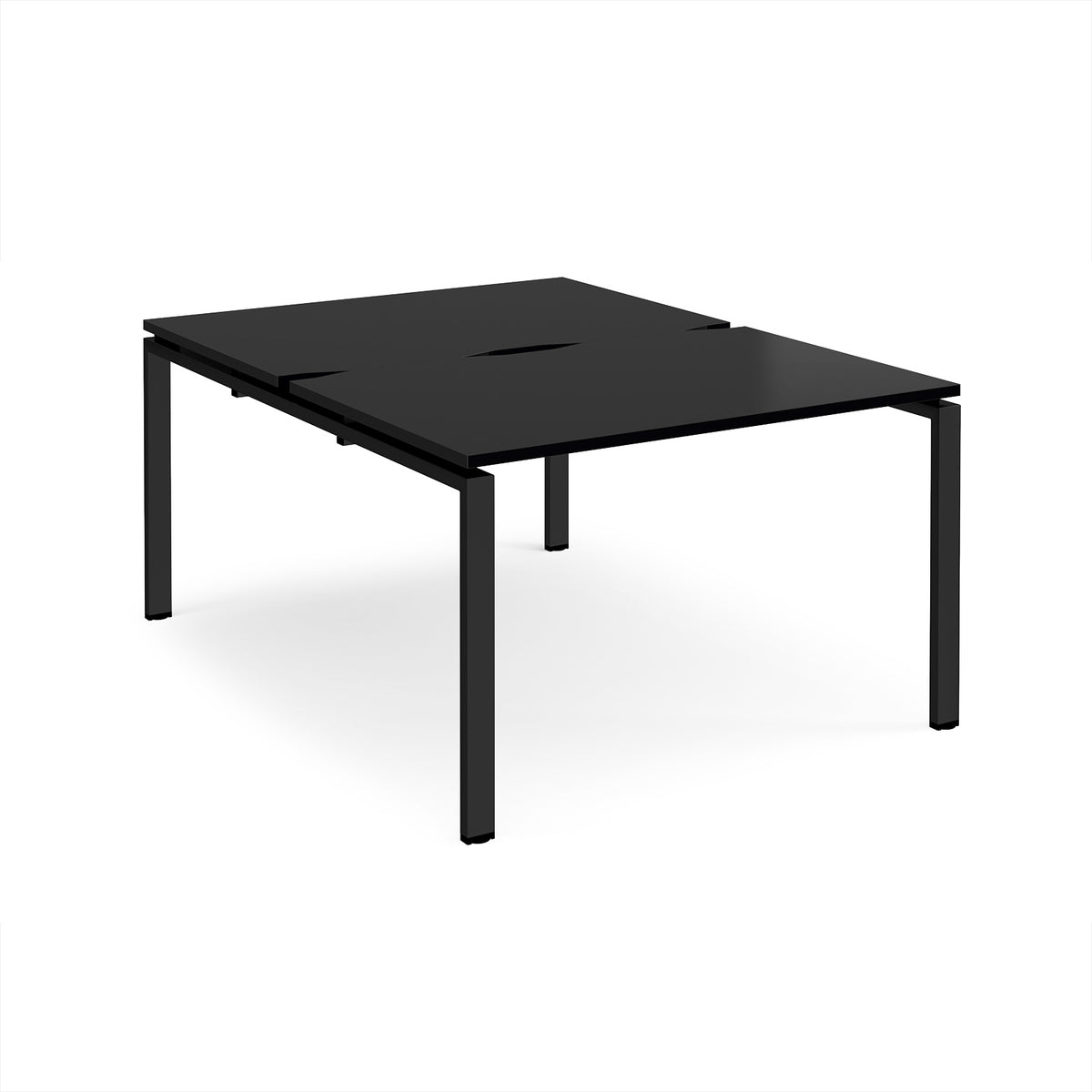 Adapt back to back desks 1200mm x 1600mm - black frame, black top - view 1
