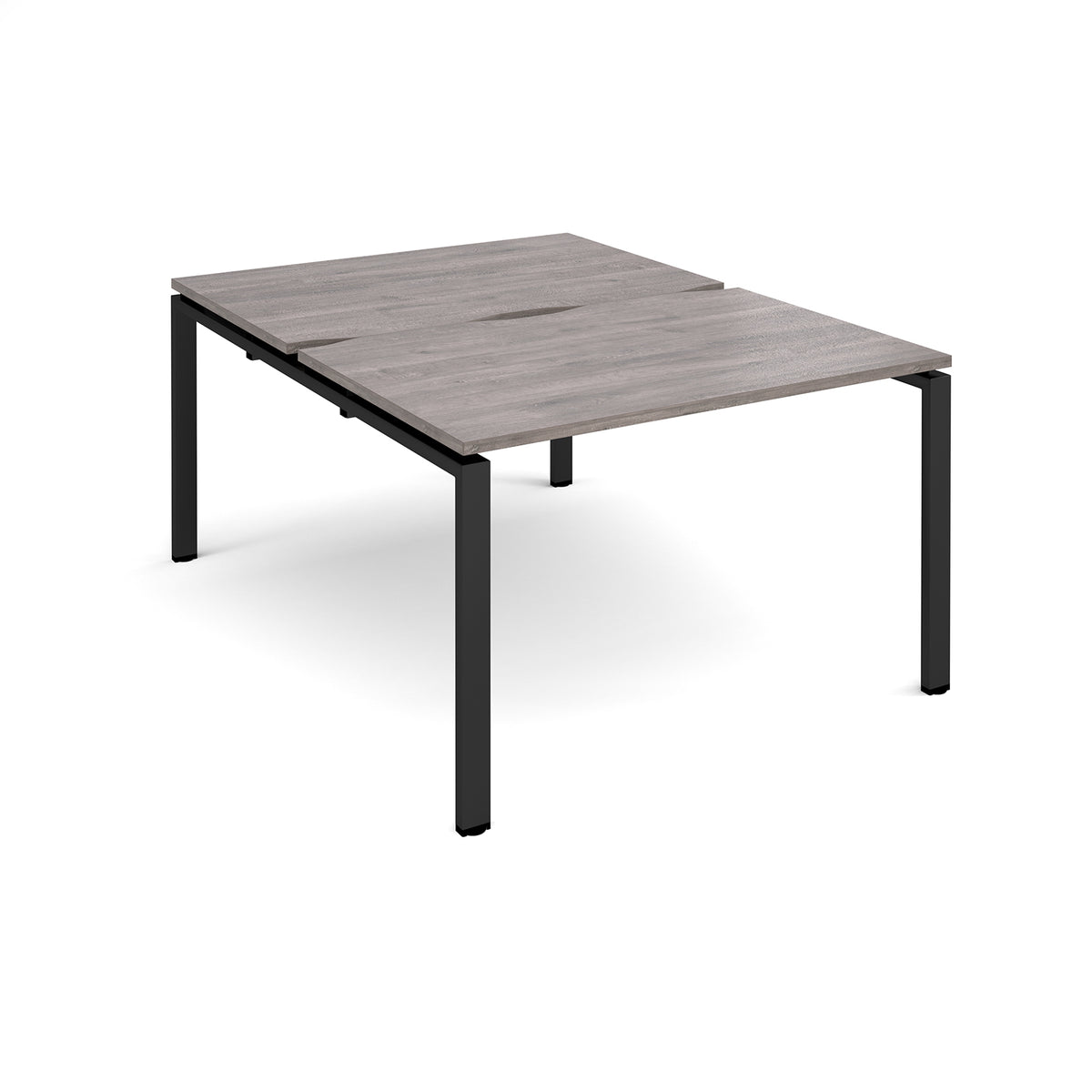 Adapt back to back desks 1200mm x 1600mm - black frame, Grey Oak Top - view 1