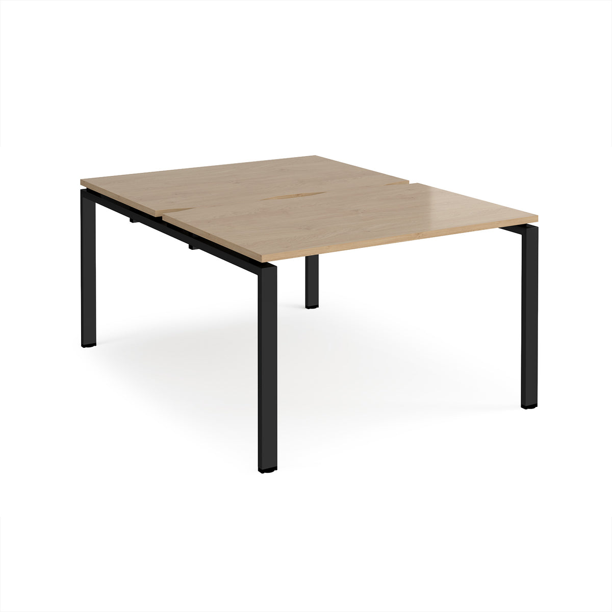 Adapt back to back desks 1200mm x 1600mm - black frame, Kendal Oak Top - view 1