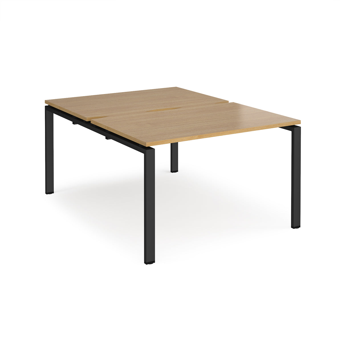 Adapt back to back desks 1200mm x 1600mm - black frame, Oak Top - view 1
