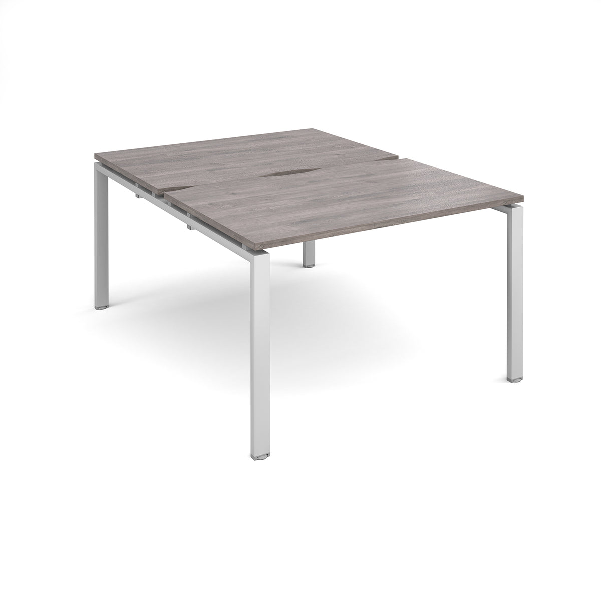Adapt back to back desks 1200mm x 1600mm - silver frame, Grey Oak Top - view 1