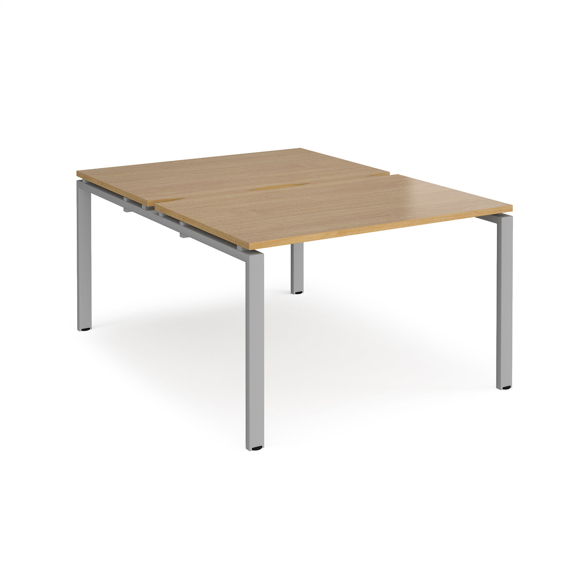 Adapt back to back desks 1200mm x 1600mm - silver frame, Oak Top - view 1