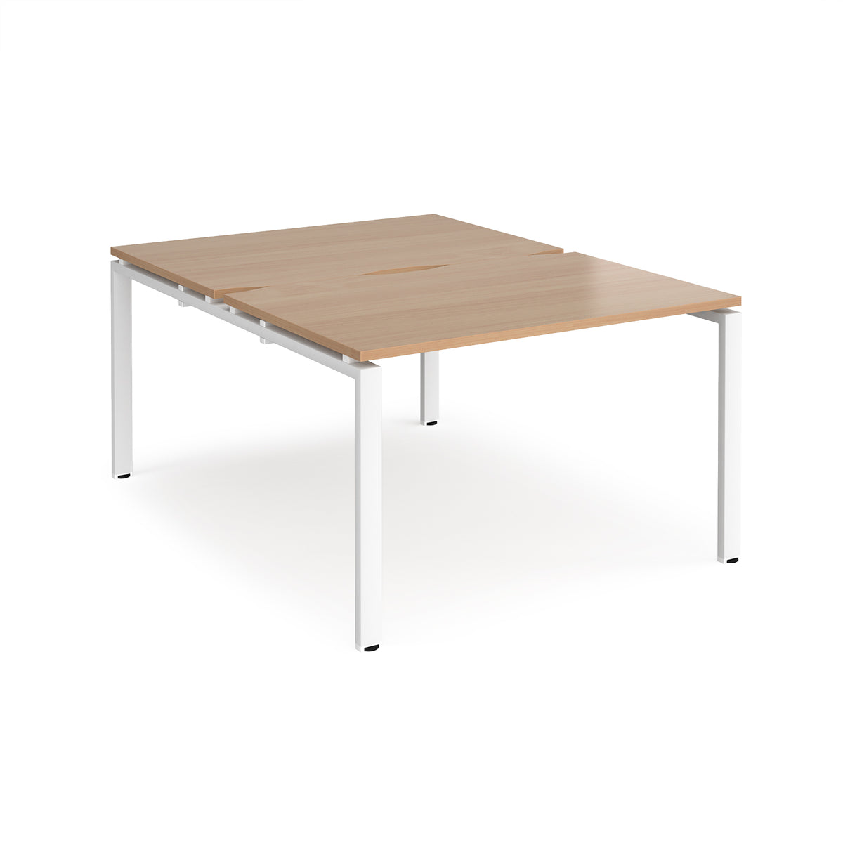 Adapt back to back desks 1200mm x 1600mm - white frame, Beech top - view 1
