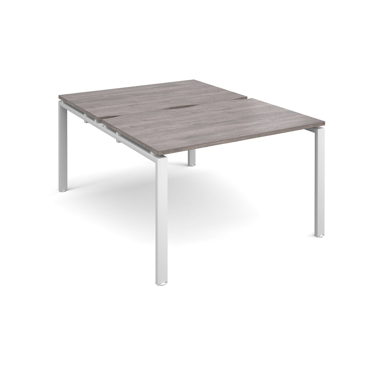 Adapt back to back desks 1200mm x 1600mm - white frame, Grey Oak Top - view 1