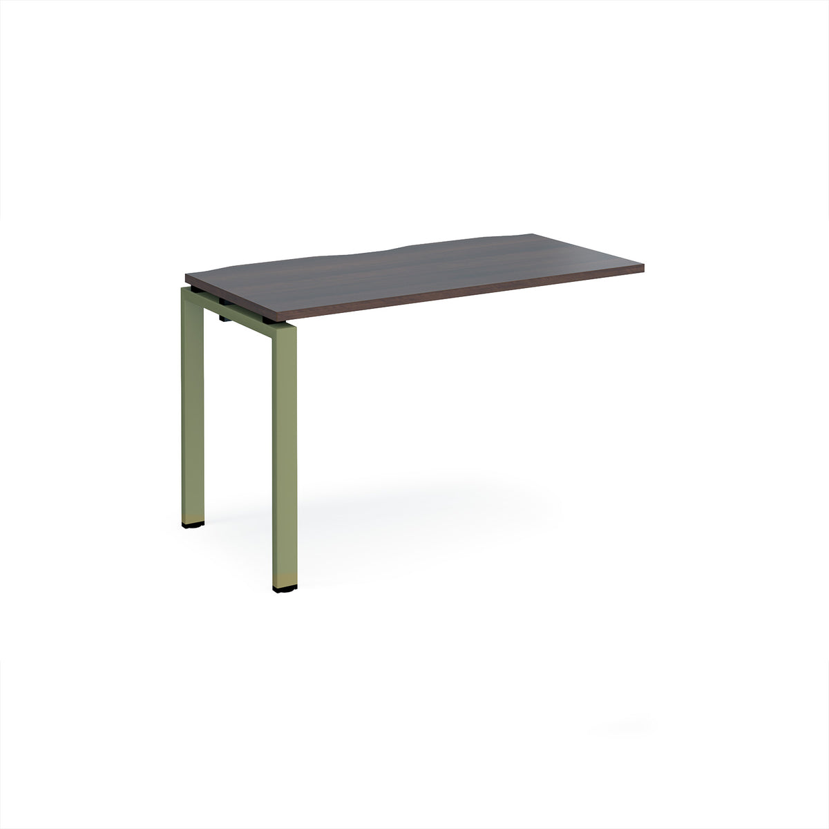 Adapt add on unit single 1200mm x 600mm - green frame, Walnut top - view 1