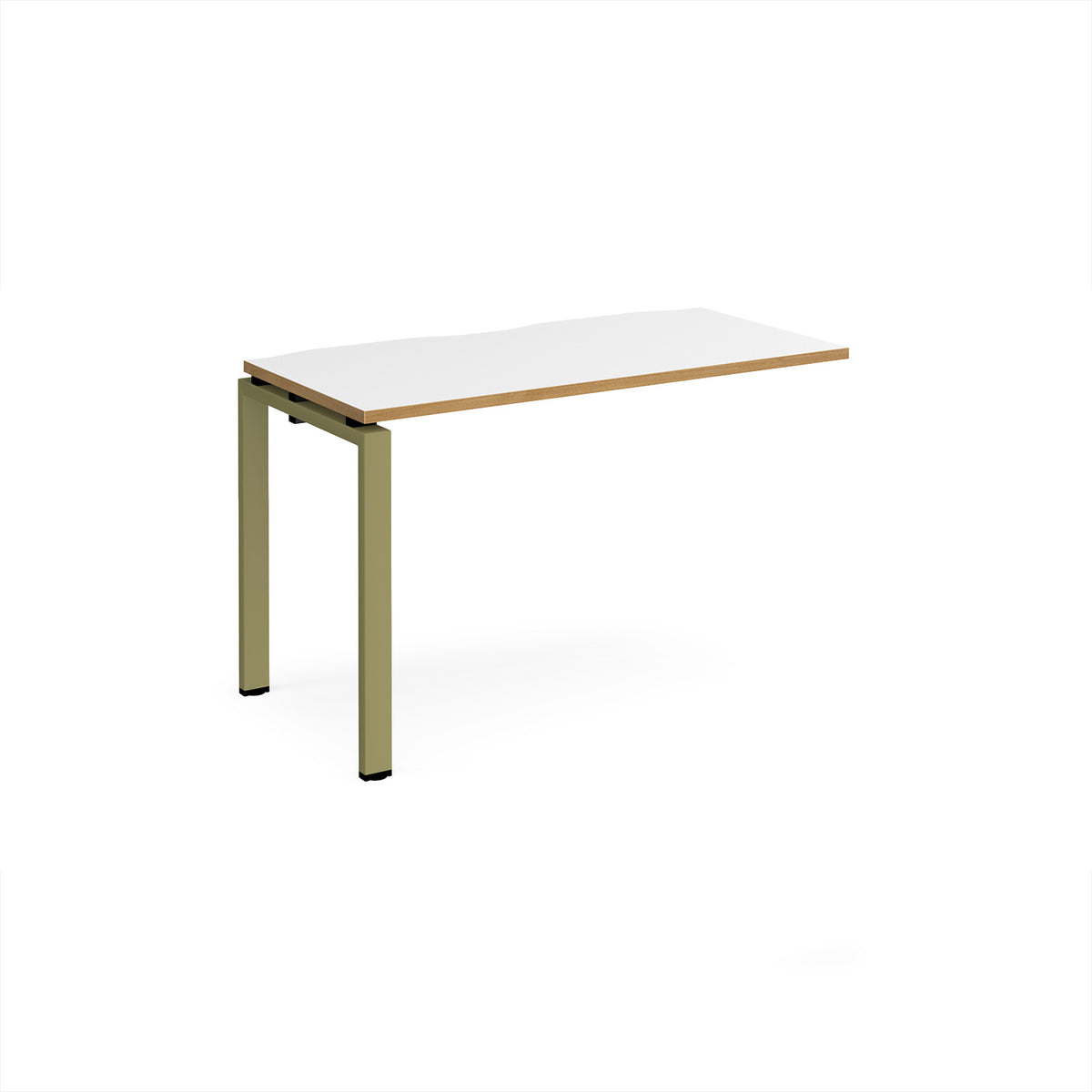 Adapt add on unit single 1200mm x 600mm - green frame, White Top, oak edge - view 1