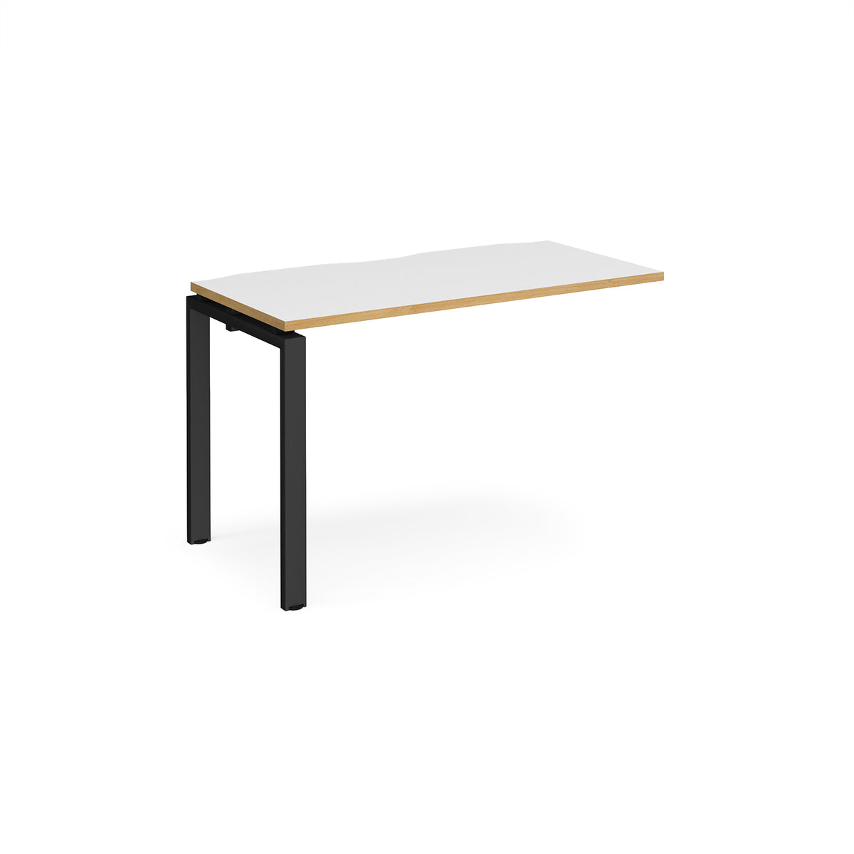 Adapt add on unit single 1200mm x 600mm - black frame, White Top with oak edging - view 1