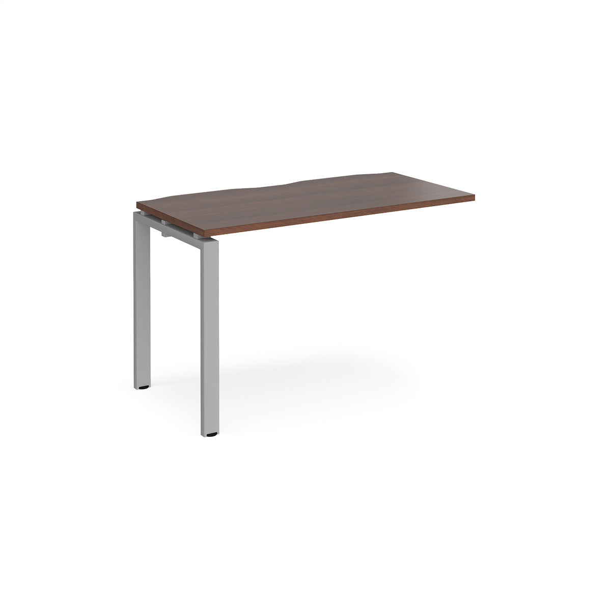 Adapt add on unit single 1200mm x 600mm - silver frame, Walnut top - view 1