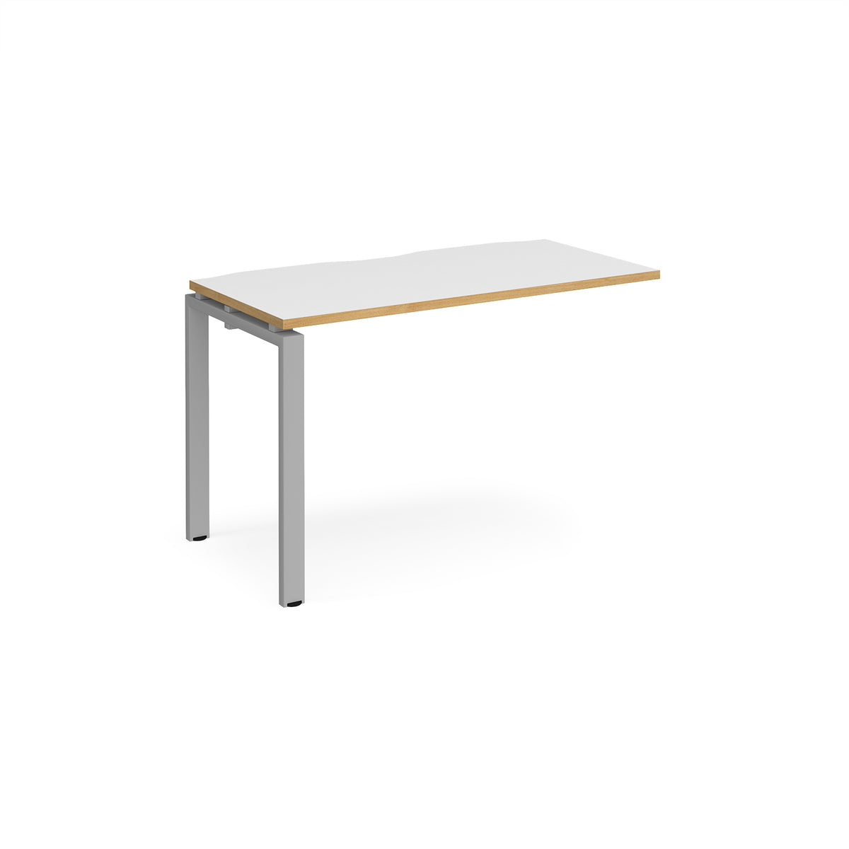 Adapt add on unit single 1200mm x 600mm - silver frame, White Top with oak edging - view 1