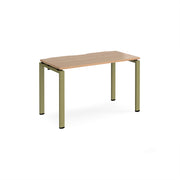 Adapt single desk 1200mm x 600mm - green frame, Beech top - view 1