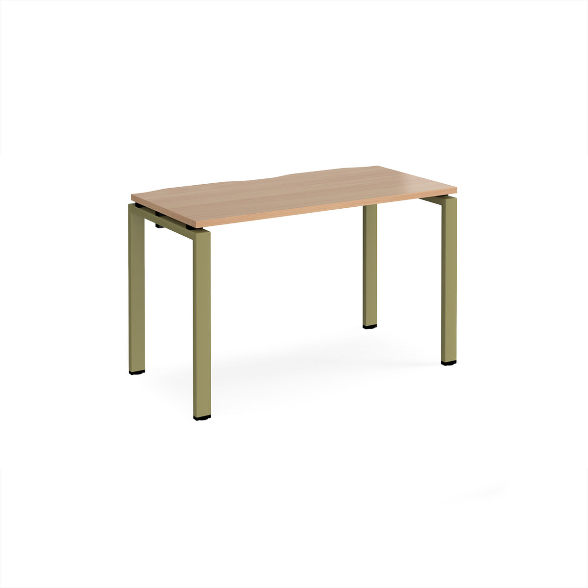 Adapt single desk 1200mm x 600mm - green frame, Beech top - view 1