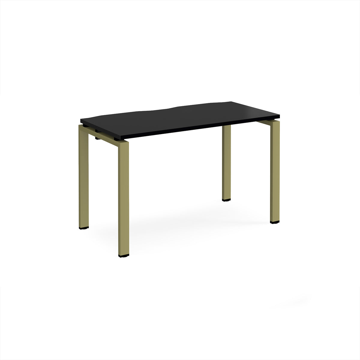 Adapt single desk 1200mm x 600mm - green frame, black top - view 1