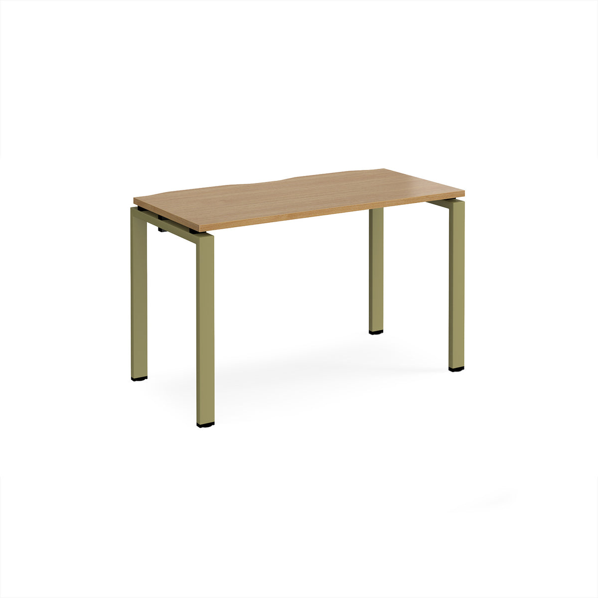 Adapt single desk 1200mm x 600mm - green frame, Oak Top - view 1