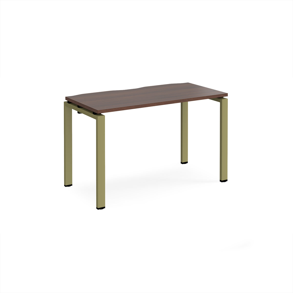 Adapt single desk 1200mm x 600mm - green frame, Walnut top - view 1