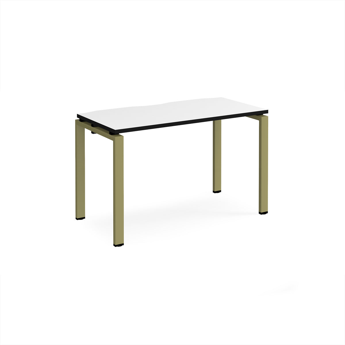 Adapt single desk 1200mm x 600mm - green frame, White Top, black edge - view 1