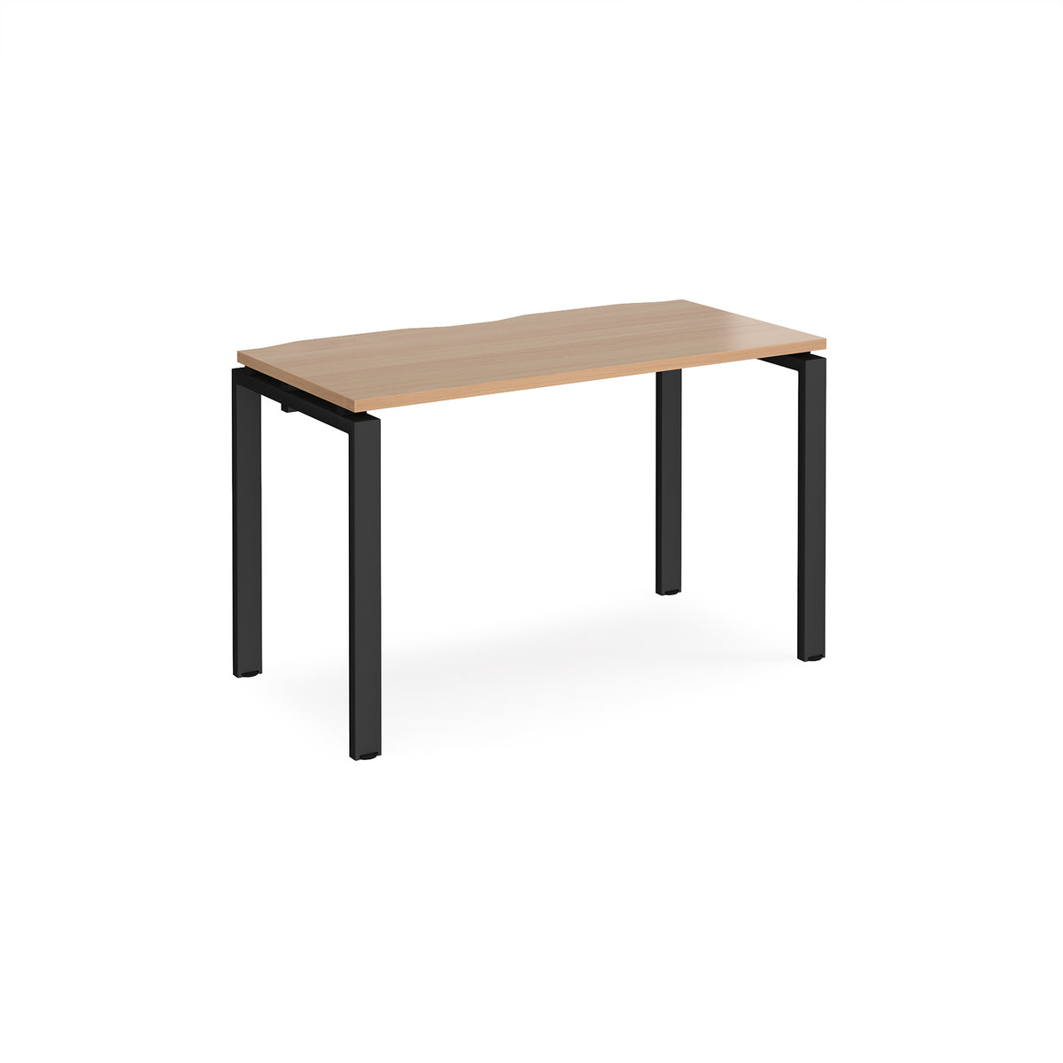 Adapt single desk 1200mm x 600mm - black frame, Beech top - view 1
