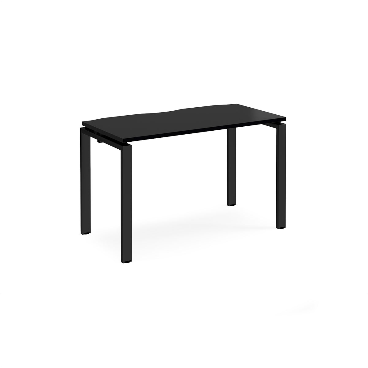 Adapt single desk 1200mm x 600mm - black frame, black top - view 1