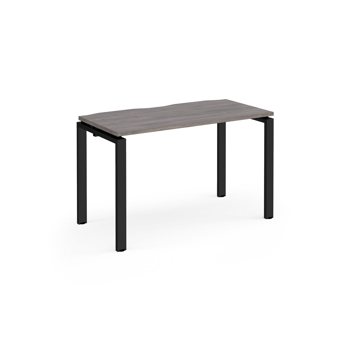 Adapt single desk 1200mm x 600mm - black frame, Grey Oak Top - view 1