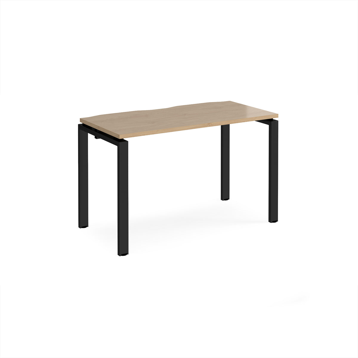 Adapt single desk 1200mm x 600mm - black frame, Kendal Oak Top - view 1