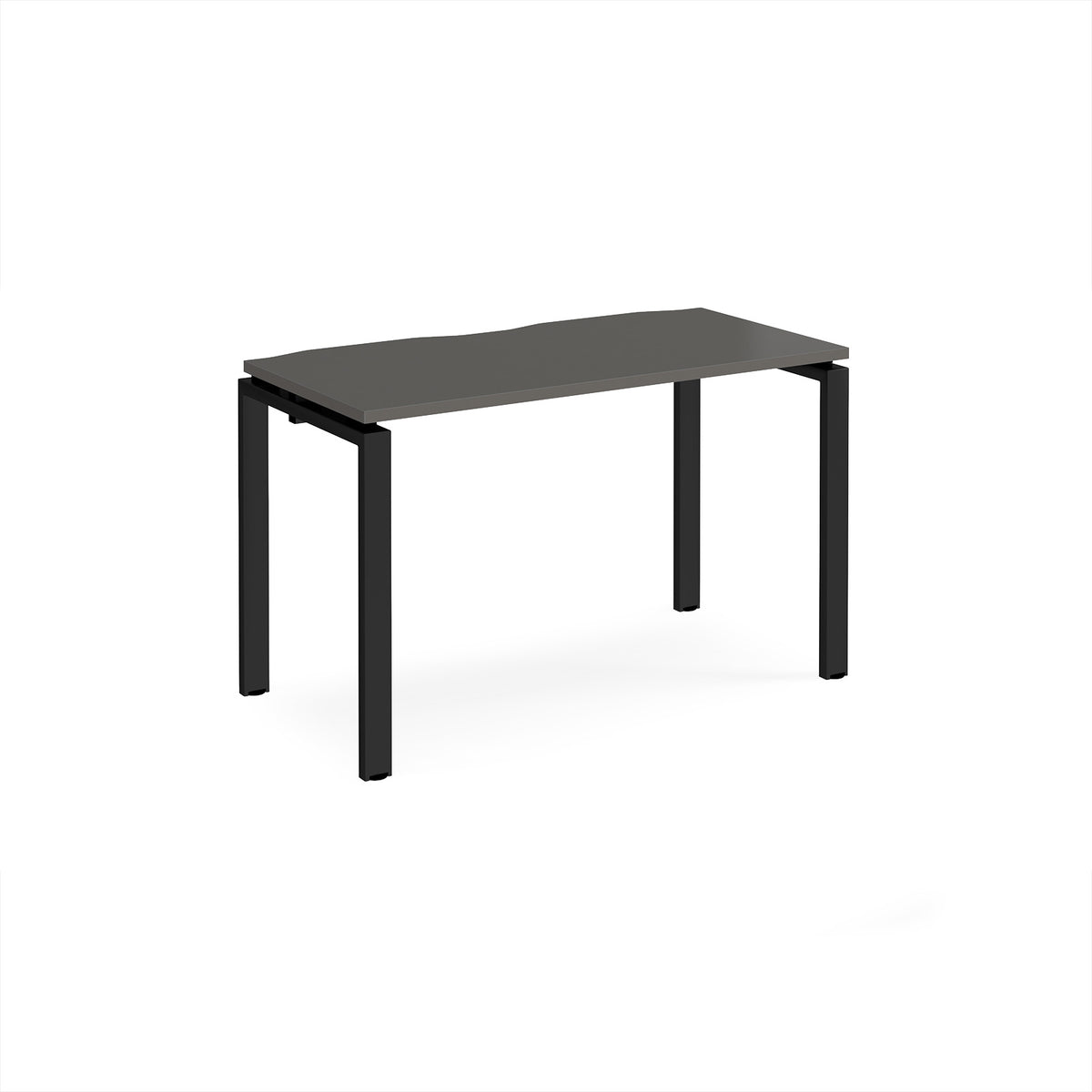 Adapt single desk 1200mm x 600mm - black frame, storm grey top - view 1