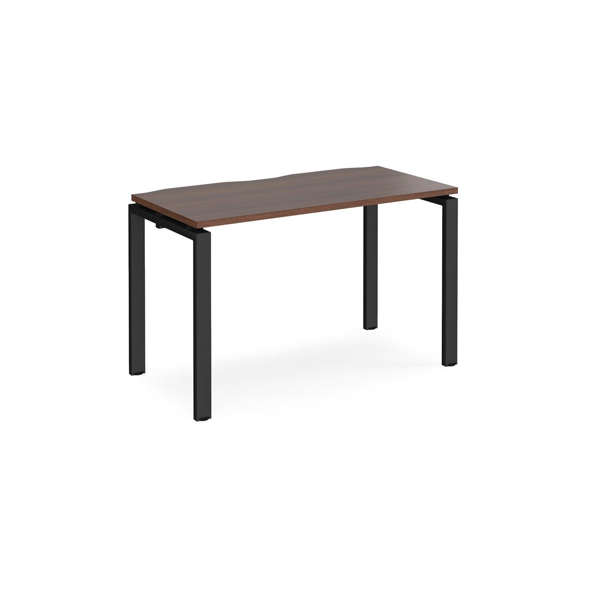 Adapt single desk 1200mm x 600mm - black frame, Walnut top - view 1
