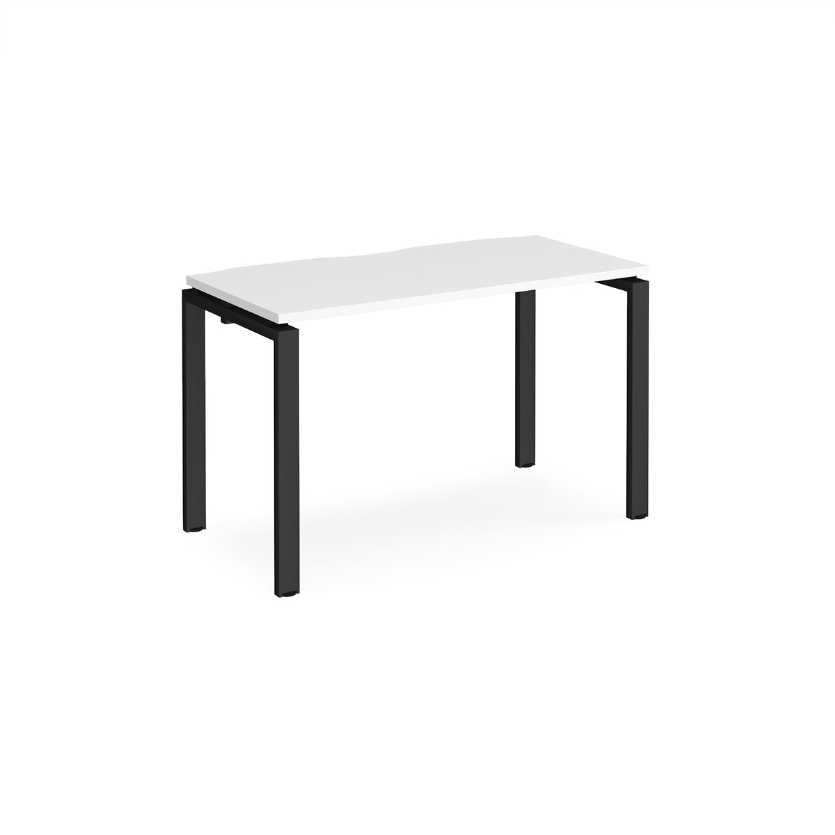 Adapt single desk 1200mm x 600mm - black frame, White Top - view 1