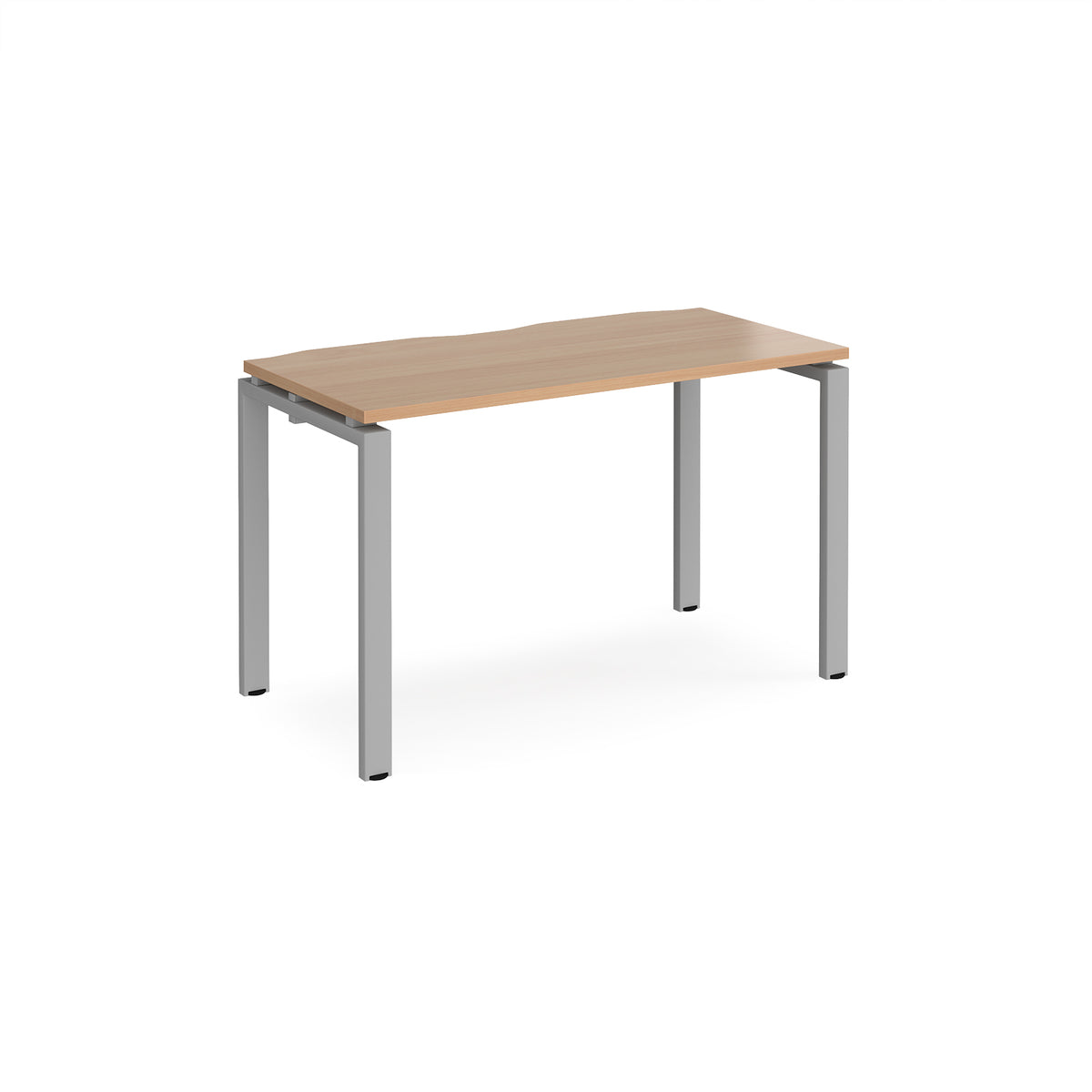 Adapt single desk 1200mm x 600mm - silver frame, Beech top - view 1