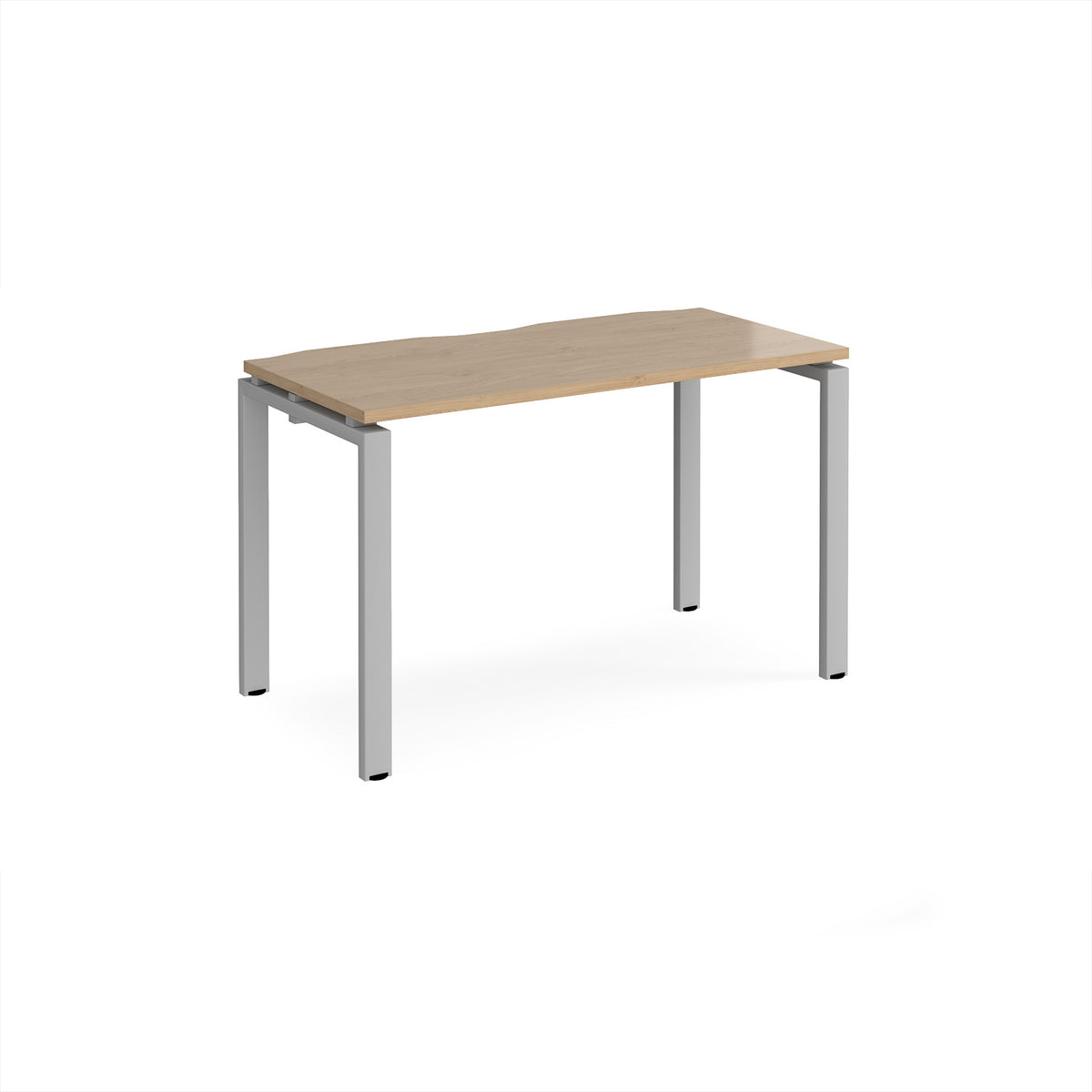 Adapt single desk 1200mm x 600mm - silver frame, Kendal Oak Top - view 1