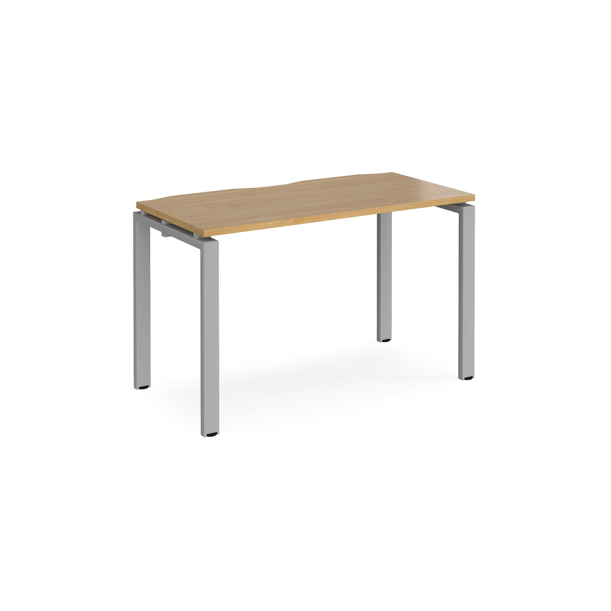 Adapt single desk 1200mm x 600mm - silver frame, Oak Top - view 1