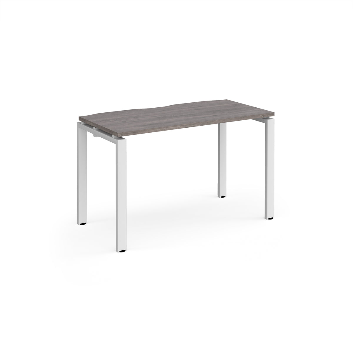 Adapt single desk 1200mm x 600mm - white frame, Grey Oak Top - view 1