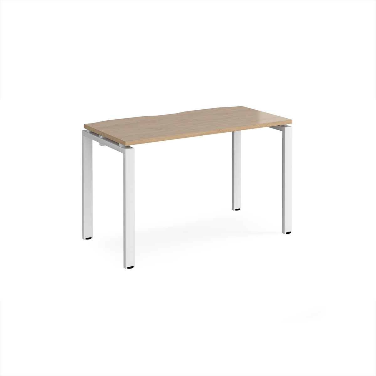 Adapt single desk 1200mm x 600mm - white frame, Kendal Oak Top - view 1