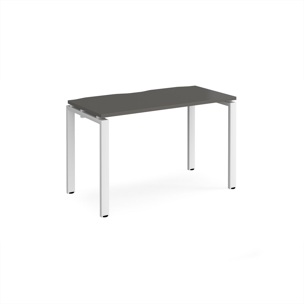 Adapt single desk 1200mm x 600mm - white frame, storm grey top - view 1