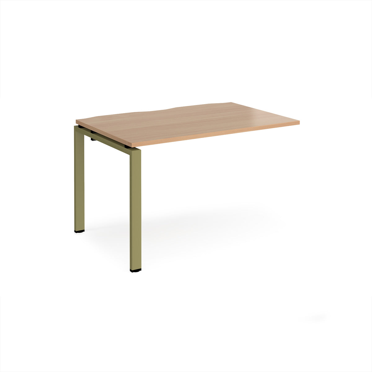 Adapt add on unit single 1200mm x 800mm - green frame, Beech top - view 1