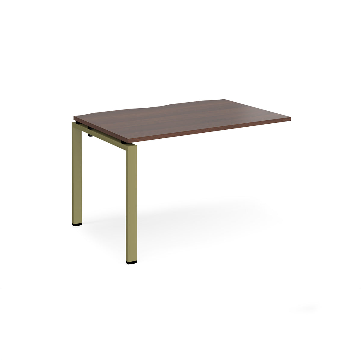 Adapt add on unit single 1200mm x 800mm - green frame, Walnut top - view 1