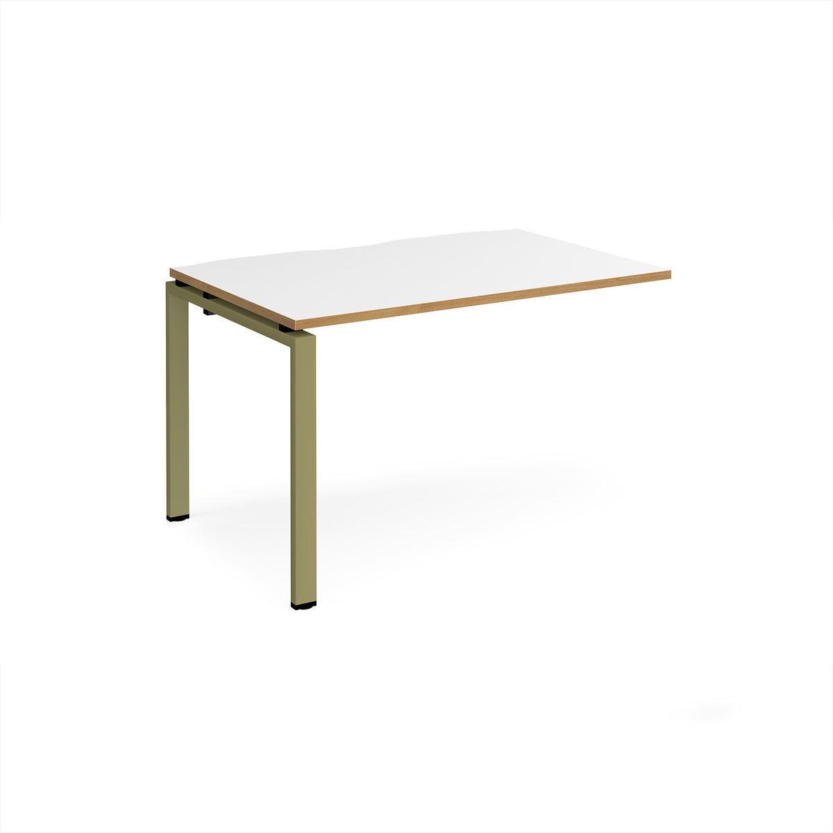 Adapt add on unit single 1200mm x 800mm - green frame, White Top, oak edge - view 1