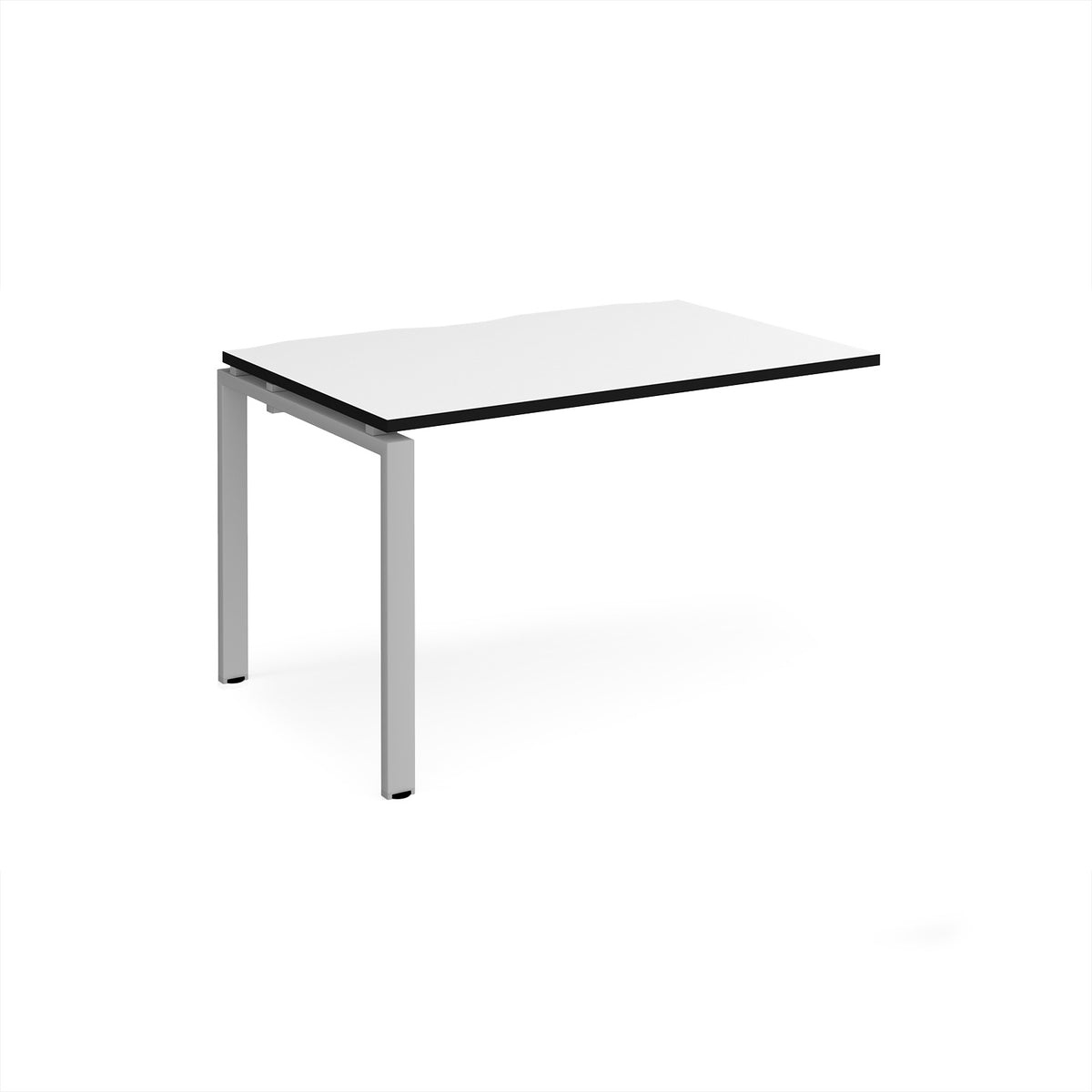 Adapt add on unit single 1200mm x 800mm - silver frame, White Top, black edge - view 1