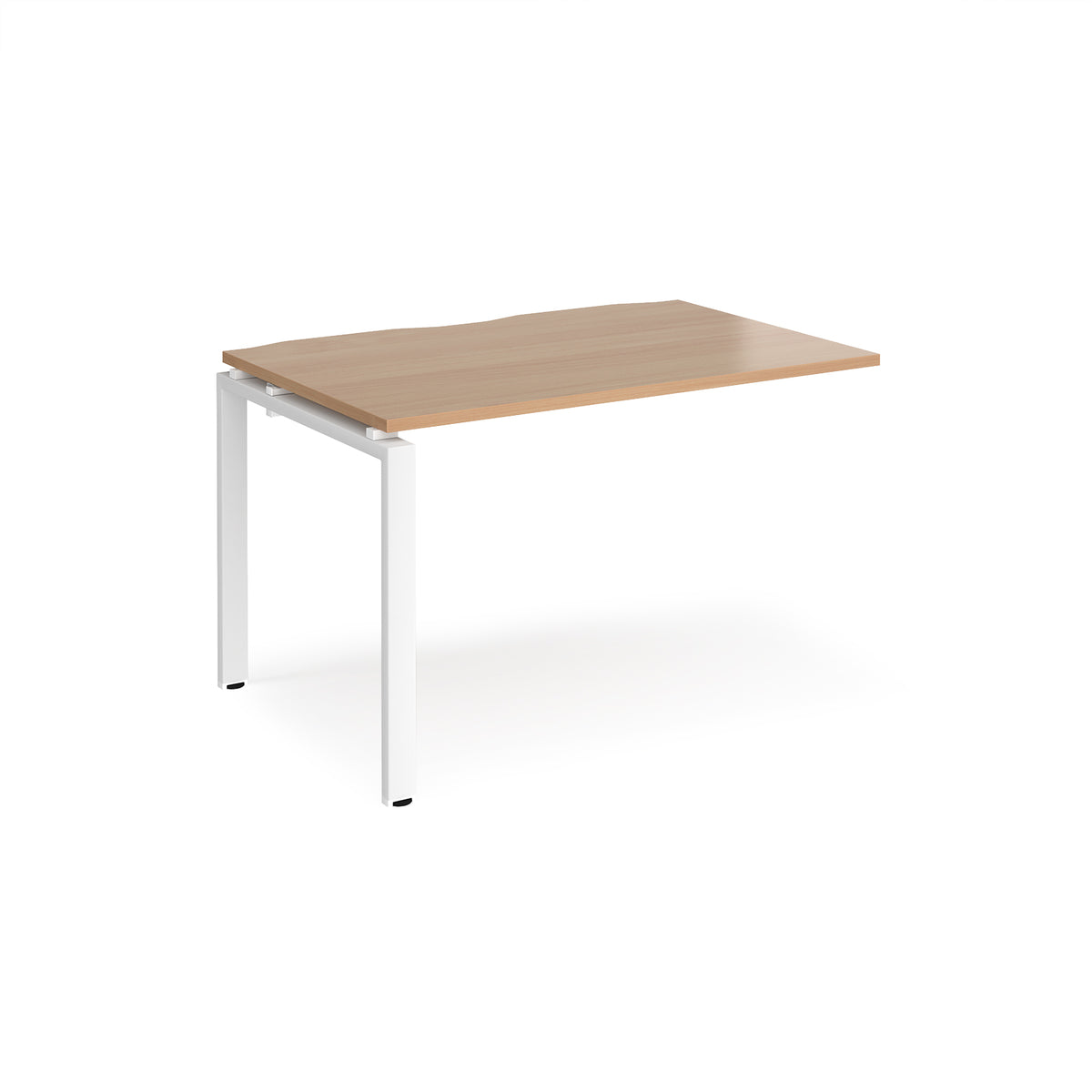 Adapt add on unit single 1200mm x 800mm - white frame, Beech top - view 1