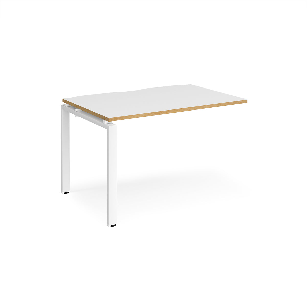 Adapt add on unit single 1200mm x 800mm - white frame, White Top with oak edging - view 1